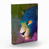 赤モダン目の野性ねこポートレート フォトブロック (左)