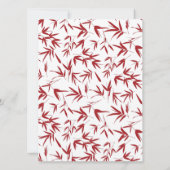 赤モダン竹二重中国の幸福 招待状 (裏面)