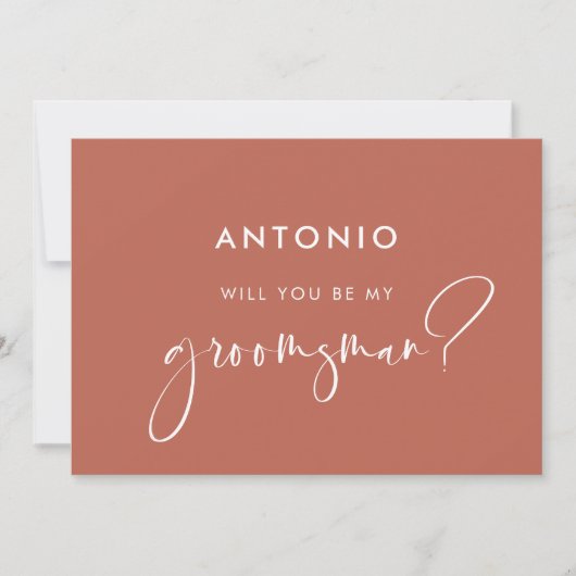 赤モダン粘土グロムスマン提案カード 招待状 (正面)