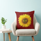 赤モダン紅色の黄色のひまわり クッション (椅子)