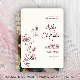 赤モダン紅葉作品概要写真結婚 招待状