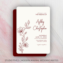 赤モダン紅葉輪郭結婚図