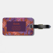赤モダン紫トロピカルリーフカスタムラゲッジタグ ラゲッジタグ (裏面横)