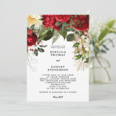 赤モダン結婚式招待状フローラ冬 招待状 (スタンド正面)