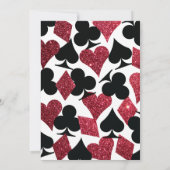 赤モダン結婚式招待状付きグリッター 招待状 (裏面)