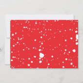 赤モダン絵を描(ばちゃばちゃ)跳ねる写真卒業 案内状 (裏面)