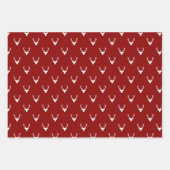 赤モダン緑と白のメリークリスマススクリプト ラッピングペーパーシート (正面2)