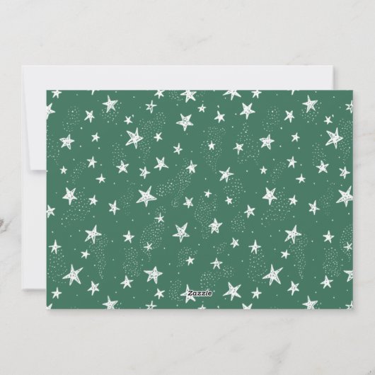 赤モダン緑のアーチ写真フレームクリスマス シーズンカード (裏面)