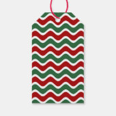 赤モダン緑のストライプクリスマス ギフトタグ (裏面)