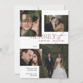 赤モダン緑のタータンチェックメリーに後に結婚続く シーズンカード (正面)