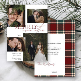 赤モダン緑のタータンチェックメリーに後に結婚続く シーズンカード