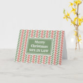 赤モダン緑の息子が法律で聖降誕祭を祝う カード (黄色い花)