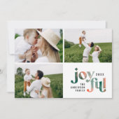 赤モダン緑の抽象芸術絵を描クリスマス シーズンカード (正面)