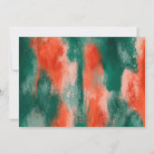 赤モダン緑の抽象芸術絵を描クリスマス シーズンカード (裏面)