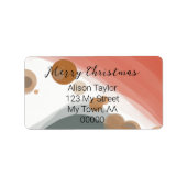 赤モダン緑クリスマス差出人住所 ラベル (正面)