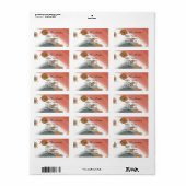 赤モダン緑クリスマス差出人住所 ラベル (フルシート)