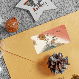 赤モダン緑クリスマス差出人住所 ラベル