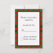 赤モダン緑シボロンジグザグリボンクリスマス 出欠カード (裏面)