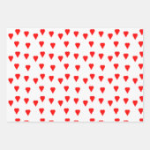 赤モダン緑ドットハートクリスマス ラッピングペーパーシート (正面)