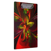 赤モダン緑フローラ抽象芸術アートパターン#05 クリップボード (右)