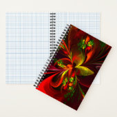 赤モダン緑フローラ抽象芸術アートパターン#05 ノートブック (内側)