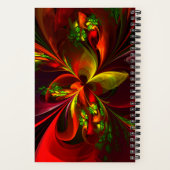 赤モダン緑フローラ抽象芸術アートパターン#05 ノートブック (裏面)