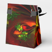 赤モダン緑フローラ抽象芸術アートパターン#05 フェイバーボックス (裏面サイド)