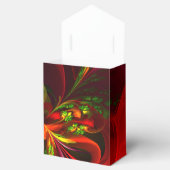 赤モダン緑フローラ抽象芸術アートパターン#05 フェイバーボックス (オープン)