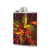 赤モダン緑フローラ抽象芸術アートパターン#05 フラスク (左)