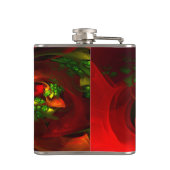 赤モダン緑フローラ抽象芸術アートパターン#05 フラスク (裏面)