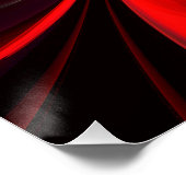 赤モダン緑フローラ抽象芸術アートパターン#05 ポスター (コーナー)