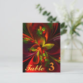 赤モダン緑フローラ抽象芸術アートパターン#05 ポストカード (スタンド正面)