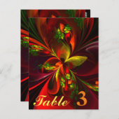 赤モダン緑フローラ抽象芸術アートパターン#05 ポストカード (正面/裏面)