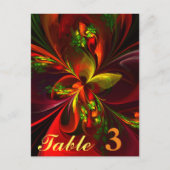 赤モダン緑フローラ抽象芸術アートパターン#05 ポストカード (正面)