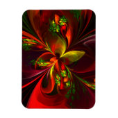 赤モダン緑フローラ抽象芸術アートパターン#05 マグネット (縦)