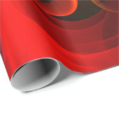 赤モダン緑フローラ抽象芸術アートパターン#05 ラッピングペーパー (ロールコーナー)