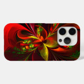 赤モダン緑フローラ抽象芸術アートパターン#05 Case-Mate iPhoneケース (裏面 (横))