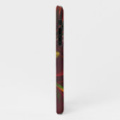 赤モダン緑フローラ抽象芸術アートパターン#05 iPhoneケース (左側)