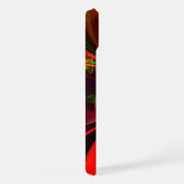 赤モダン緑フローラ抽象芸術アートパターン#05 iPhoneケース (右側面)