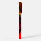 赤モダン緑フローラ抽象芸術アートパターン#05 iPhoneケース (右側面)