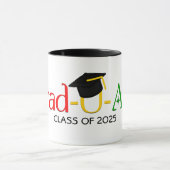 赤モダン緑黄色卒業生 マグカップ (中央)