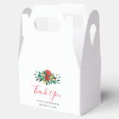 赤モダン緑&金ゴールドクリスマスフローラありがとう フェイバーボックス (オープン)