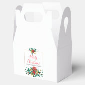 赤モダン緑&金ゴールドクリスマスフローラ フェイバーボックス (オープン)