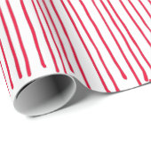 赤モダン線（白） ラッピングペーパー (ロールコーナー)