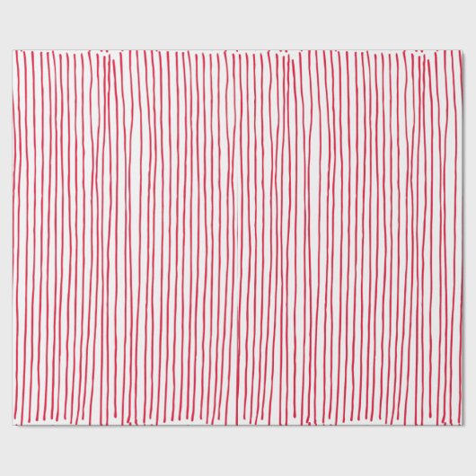 赤モダン線（白） ラッピングペーパー (シーム)