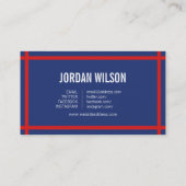 赤モダン縁ど青ソーシャルメディア 名刺 (裏面)