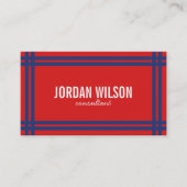 赤モダン縁ど青ソーシャルメディア 名刺 (正面)