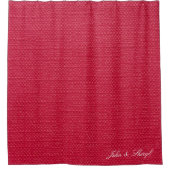 赤モダン織ルックはっきりしたシャワーカーテン シャワーカーテン (正面)