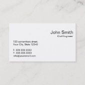 赤モダン色の土木技術者名刺 名刺 (裏面)