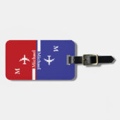 赤モダン色の手荷物タグ ラゲッジタグ (正面横)